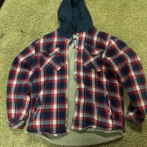 Legendary Whitetails Red and Blue Plaid Hooded Jacket